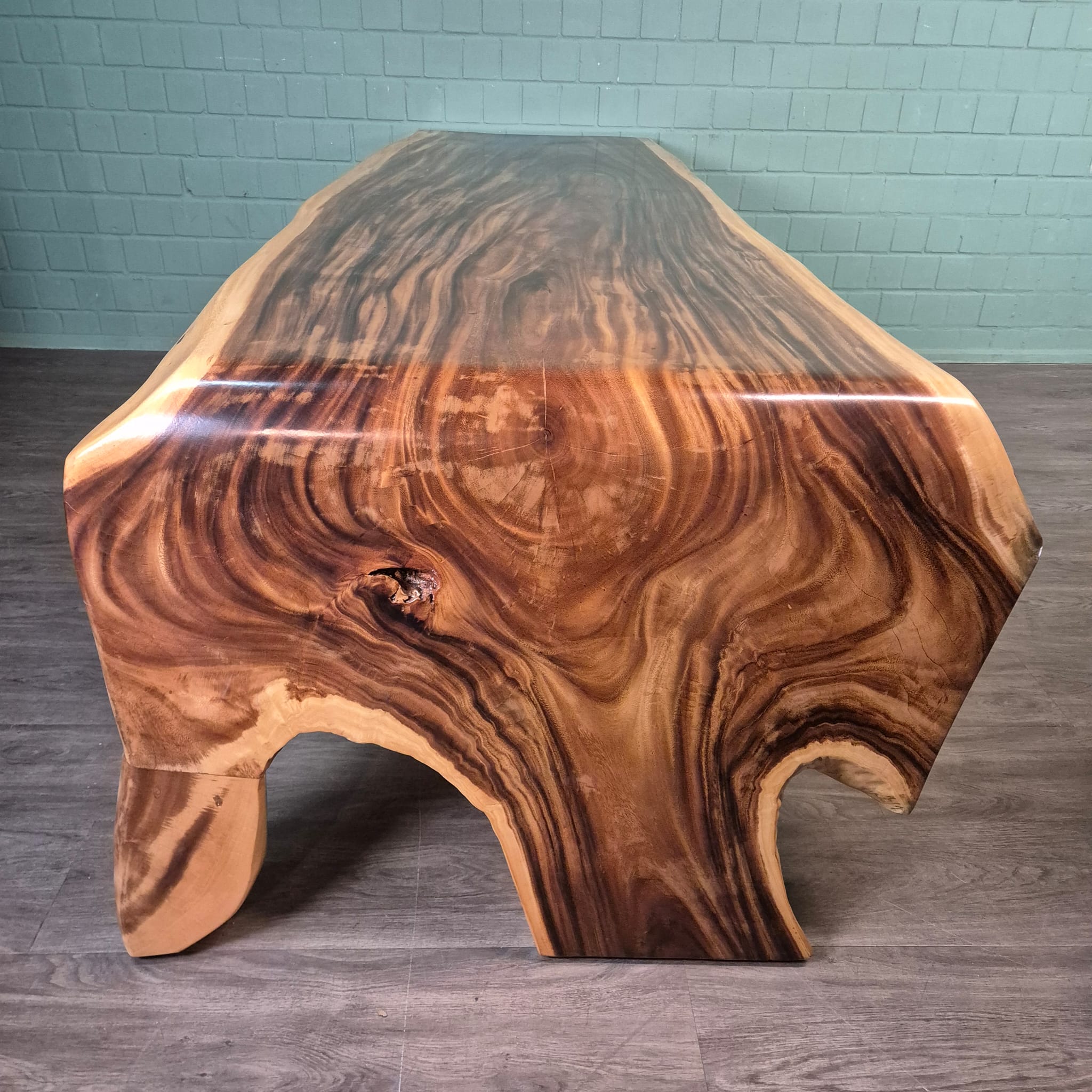 Eettafel Boomstam-tafel L-Vorm Suar-Hout 2,60 m x 1,12 m - Afbeelding 8