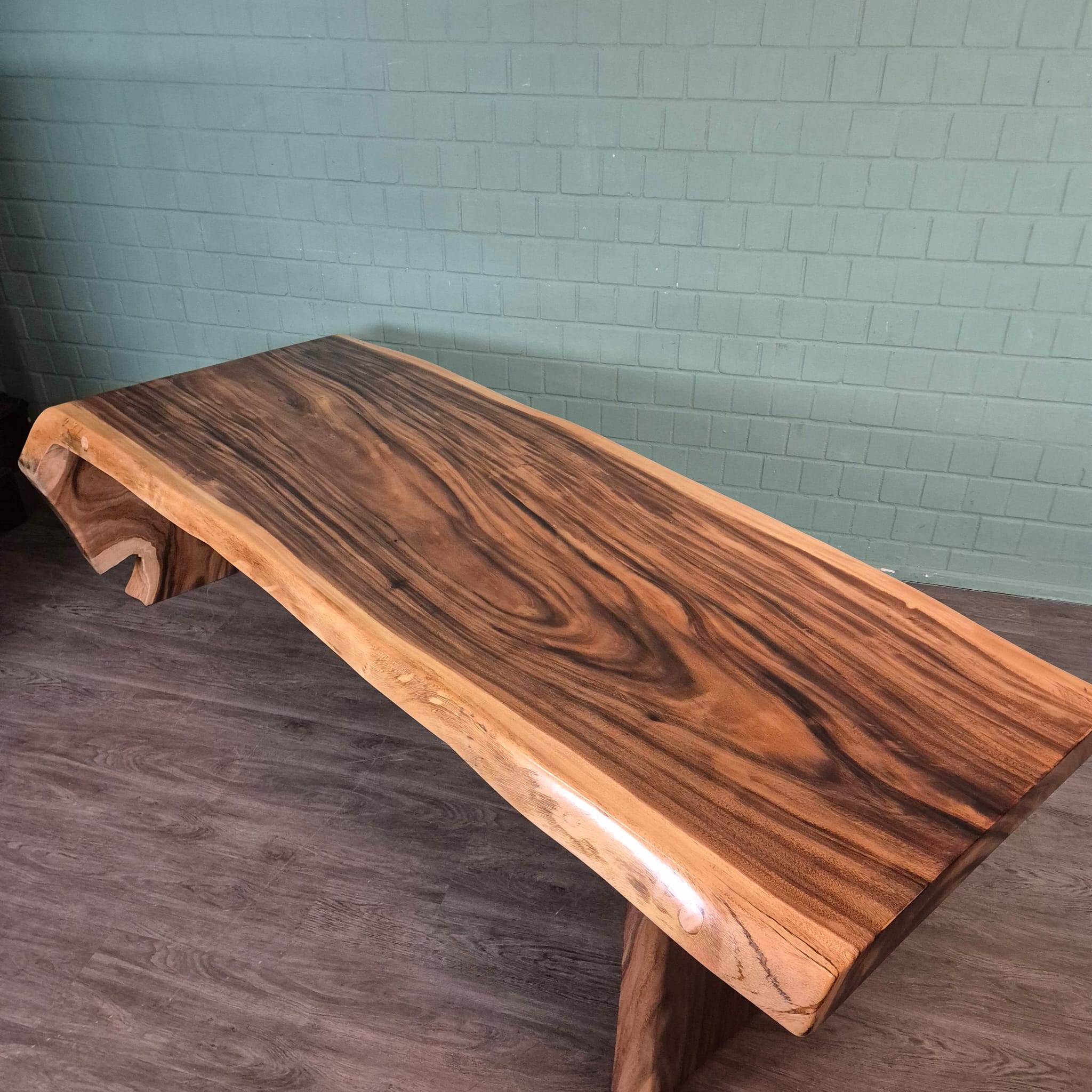Eettafel Boomstam-tafel L-Vorm Suar-Hout 2,60 m x 1,12 m - Afbeelding 13
