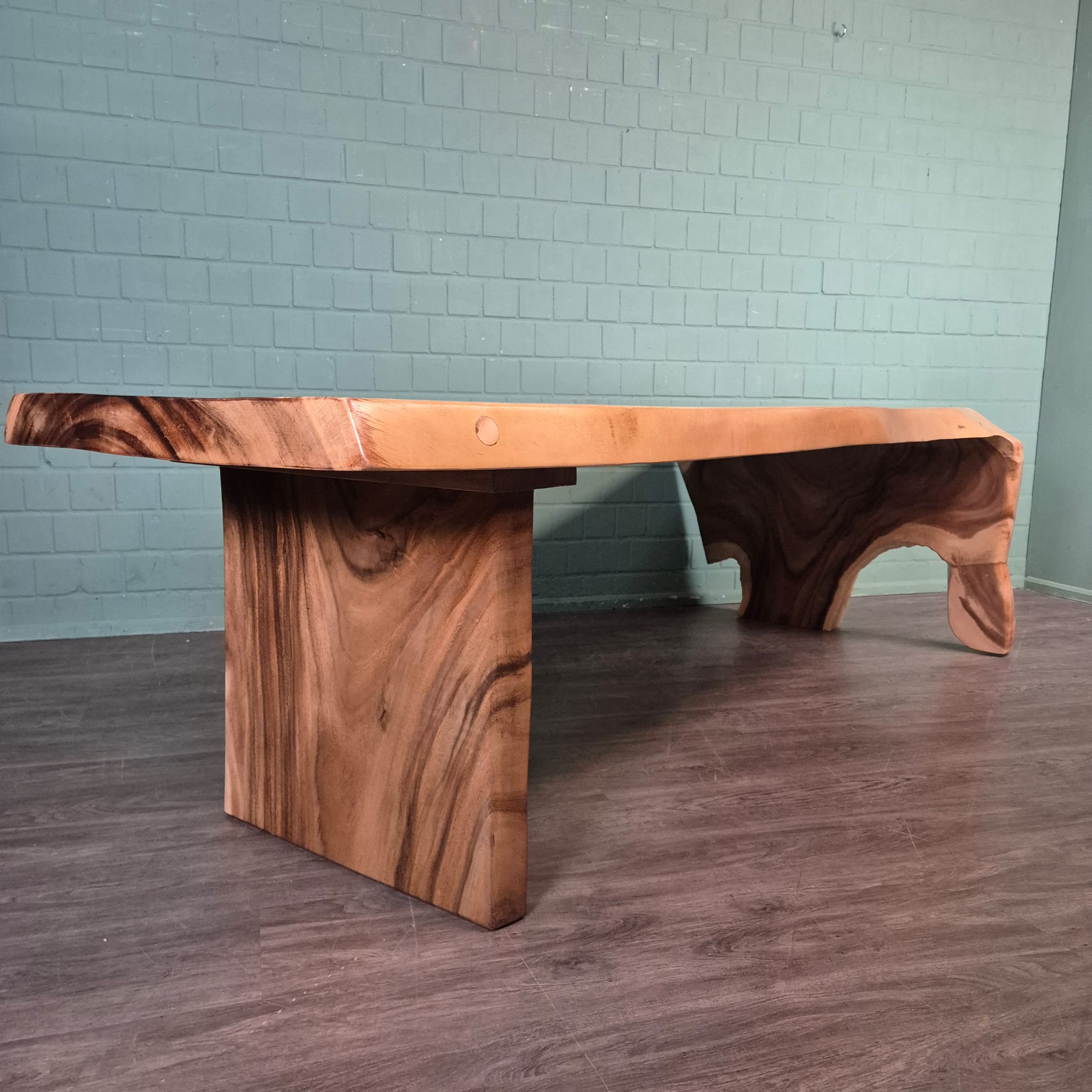 Eettafel Boomstam-tafel L-Vorm Suar-Hout 2,60 m x 1,12 m - Afbeelding 16