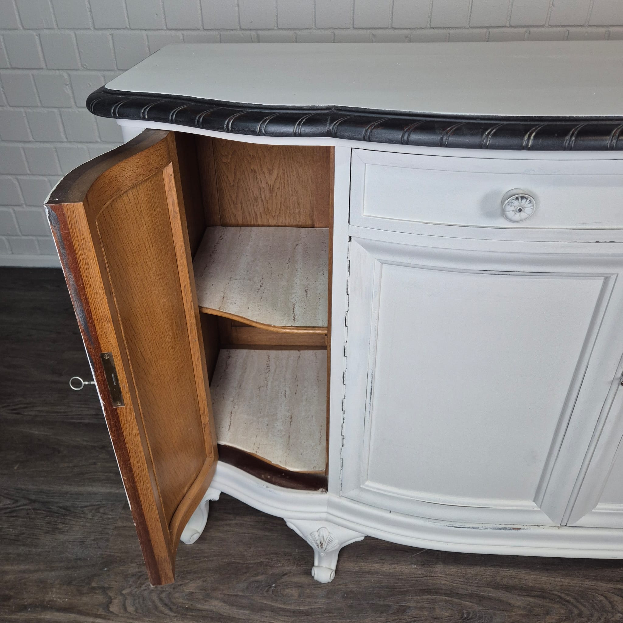 Dressoir Sideboard Neobarok Eiken1,60 m - Afbeelding 13