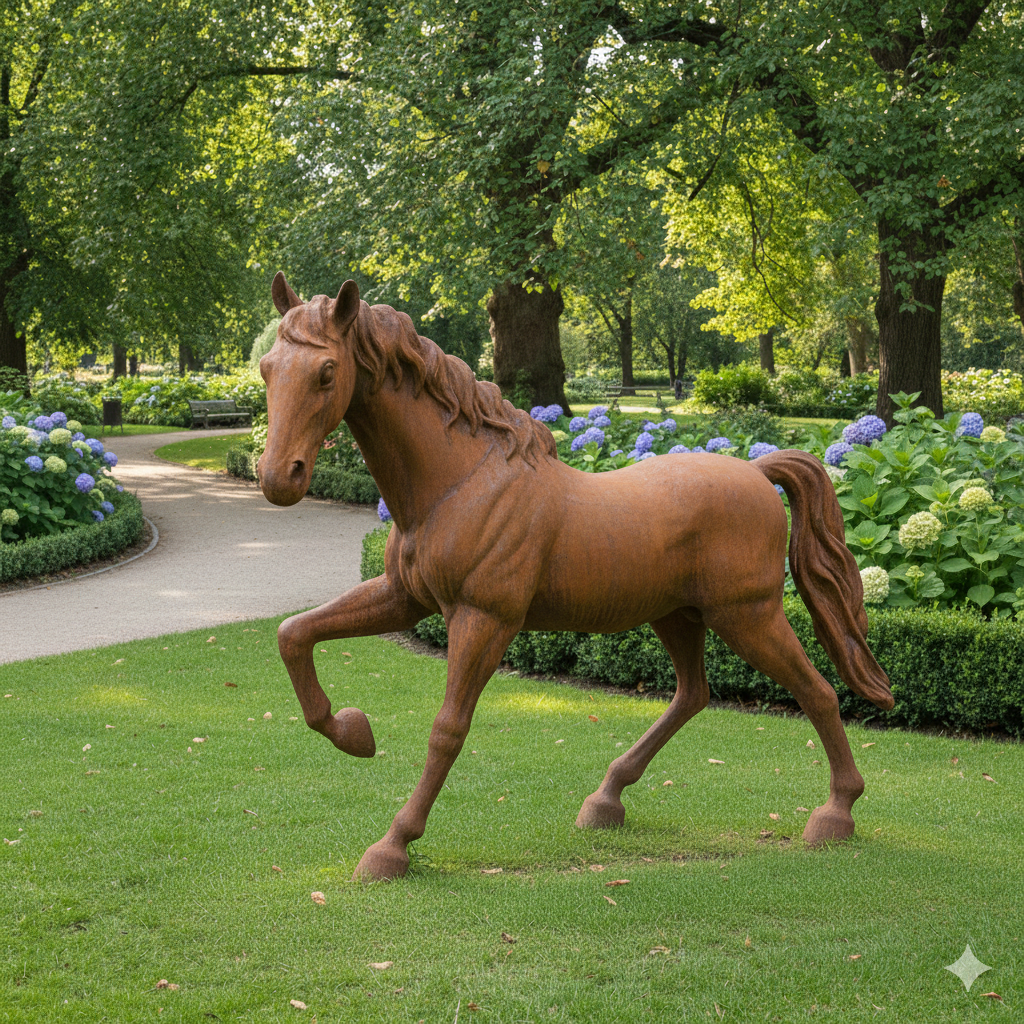Paard Pony Gietijzer 1,30 m x 1,14 m - Afbeelding 2