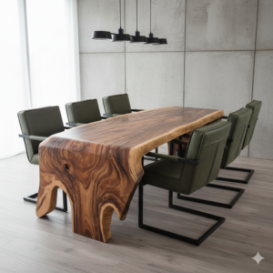 Eettafel Boomstam-tafel L-Vorm Suar-Hout 2,60 m x 1,12 m