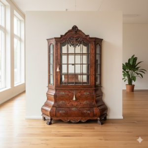 Vitrine Kast Neobarok Noten 1,55 m