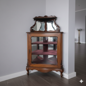 Hoekkast Laat-biedermeier 1860 Noten