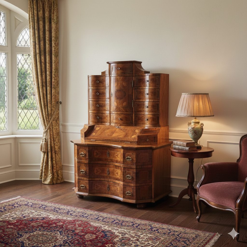 Tabernakel Secretaire Tabernakelsecretaire Barok 1770 Noten - Afbeelding 2