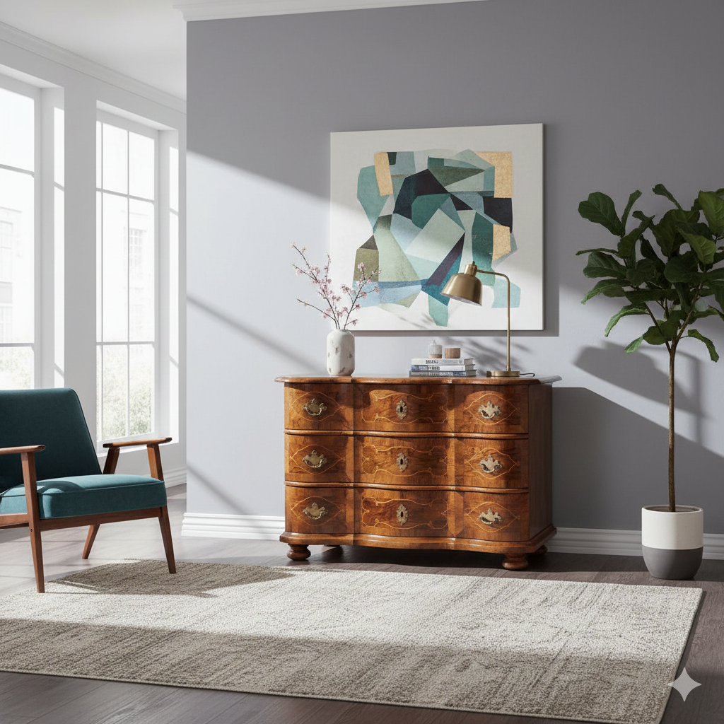 Commode Barok 1770 Noten - Afbeelding 2