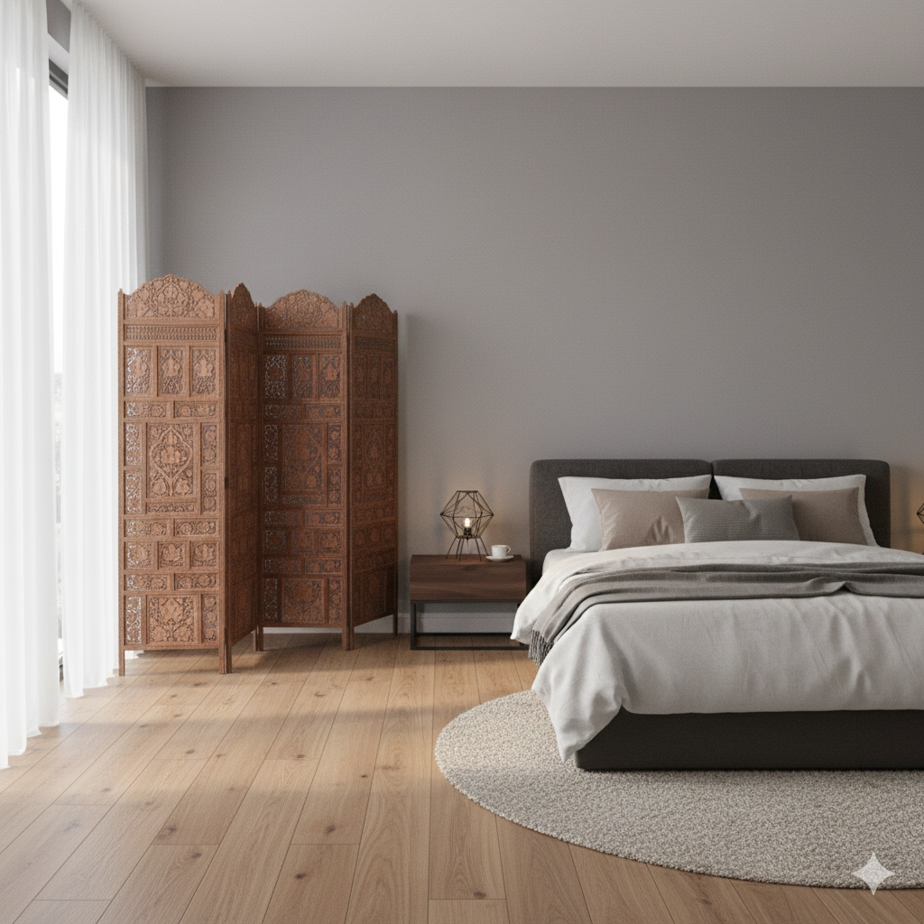 Paravent Kamerscherm Teak 2,00 m x 1,90 m - Afbeelding 2