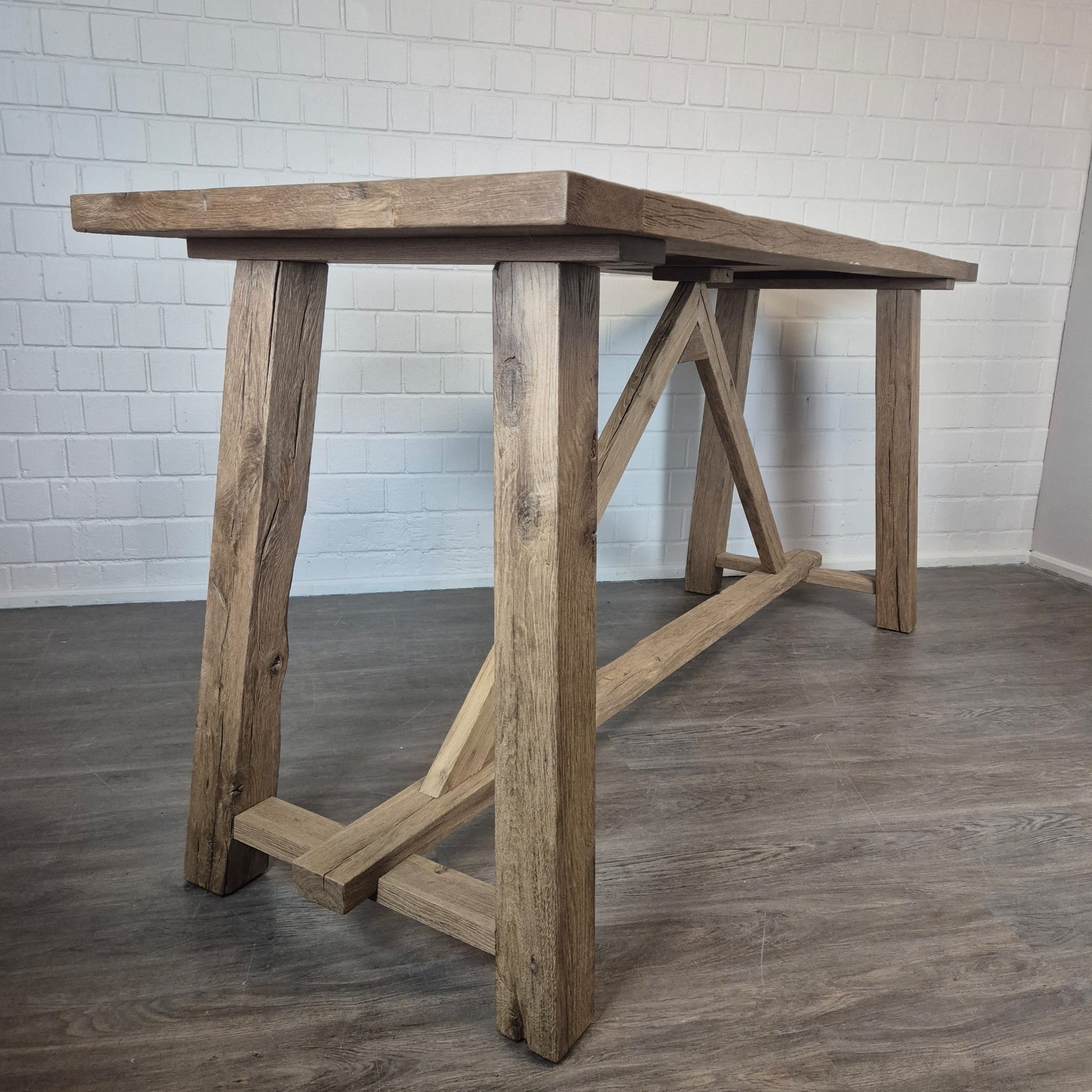 Statafel / Bartafel – Eikenhout 2,30 m x 0,80 m - Afbeelding 13