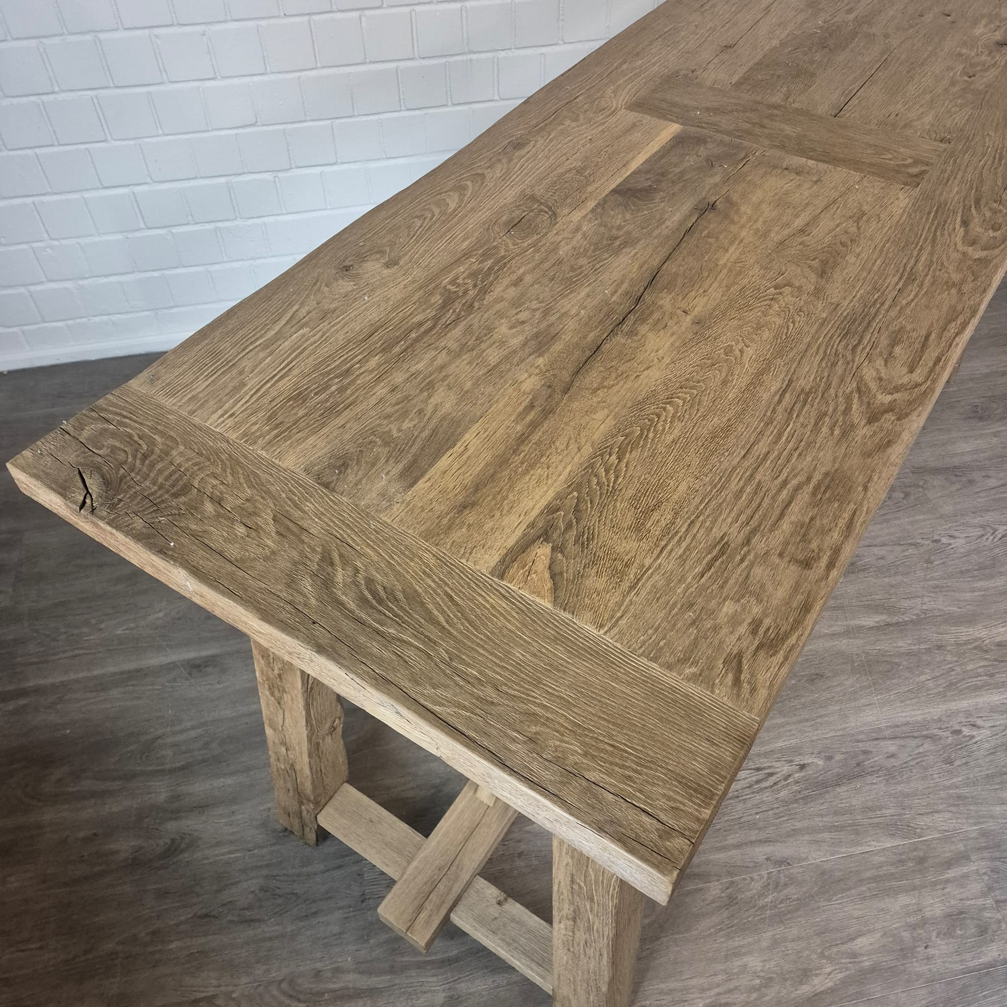 Statafel / Bartafel – Eikenhout 2,30 m x 0,80 m - Afbeelding 11