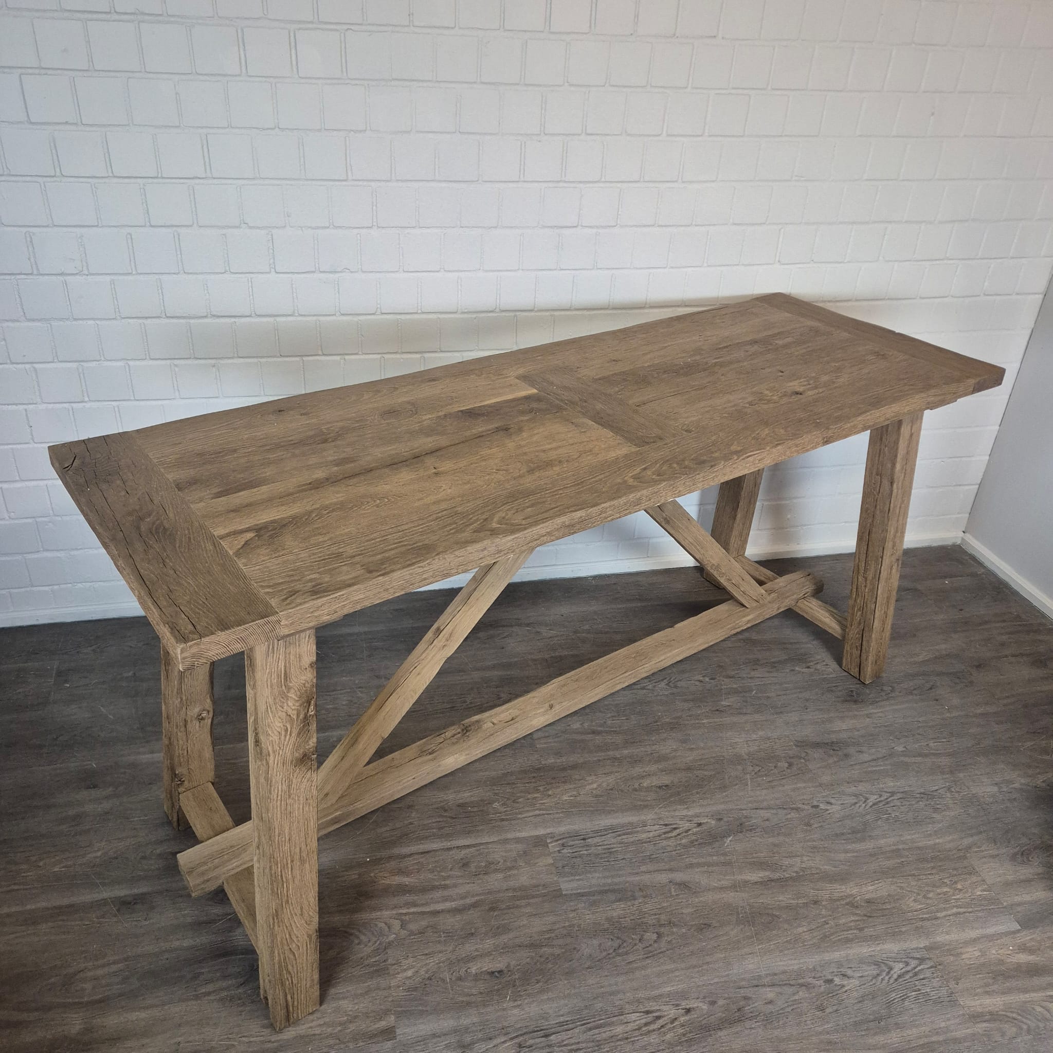 Statafel / Bartafel – Eikenhout 2,30 m x 0,80 m - Afbeelding 10