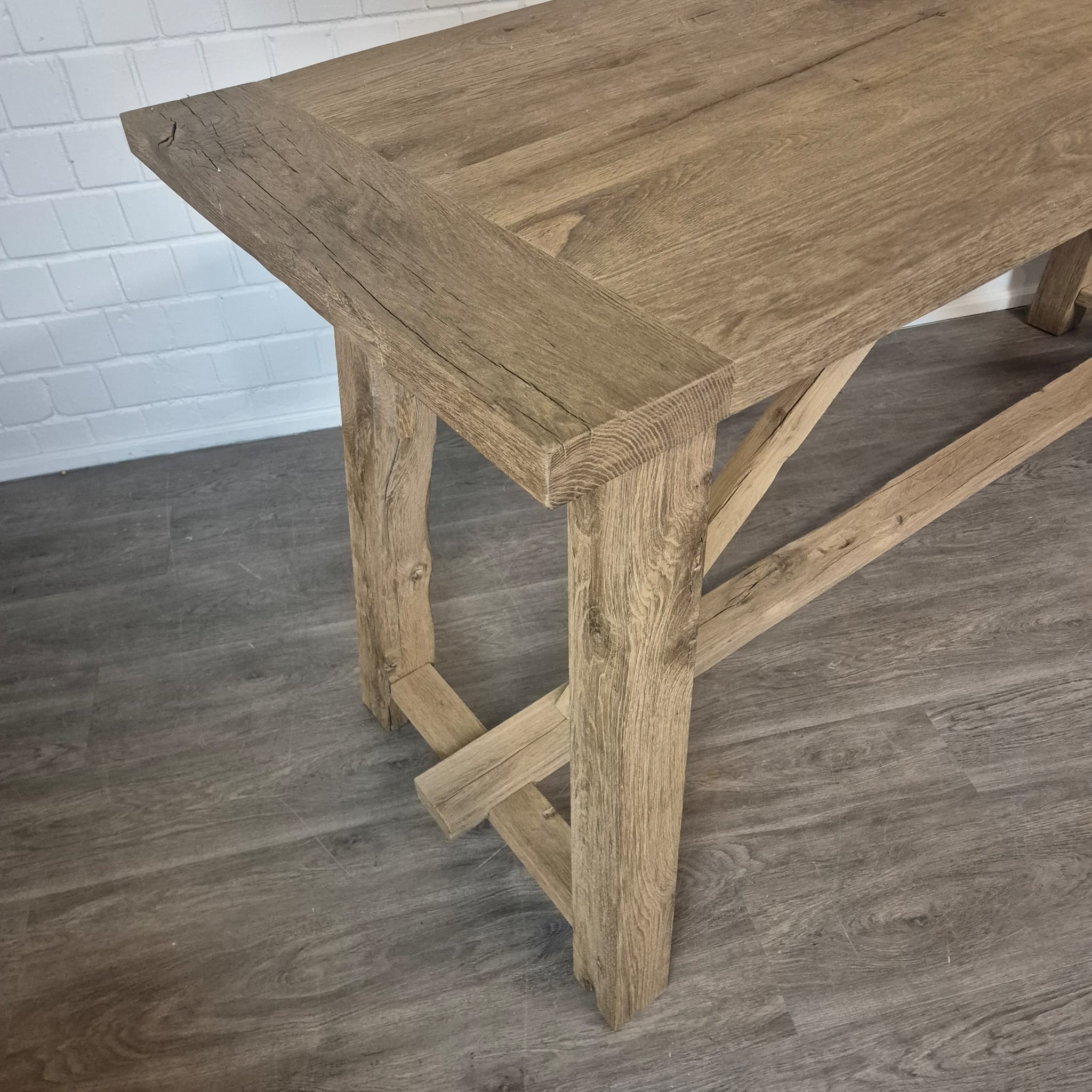 Statafel / Bartafel – Eikenhout 2,30 m x 0,80 m - Afbeelding 12