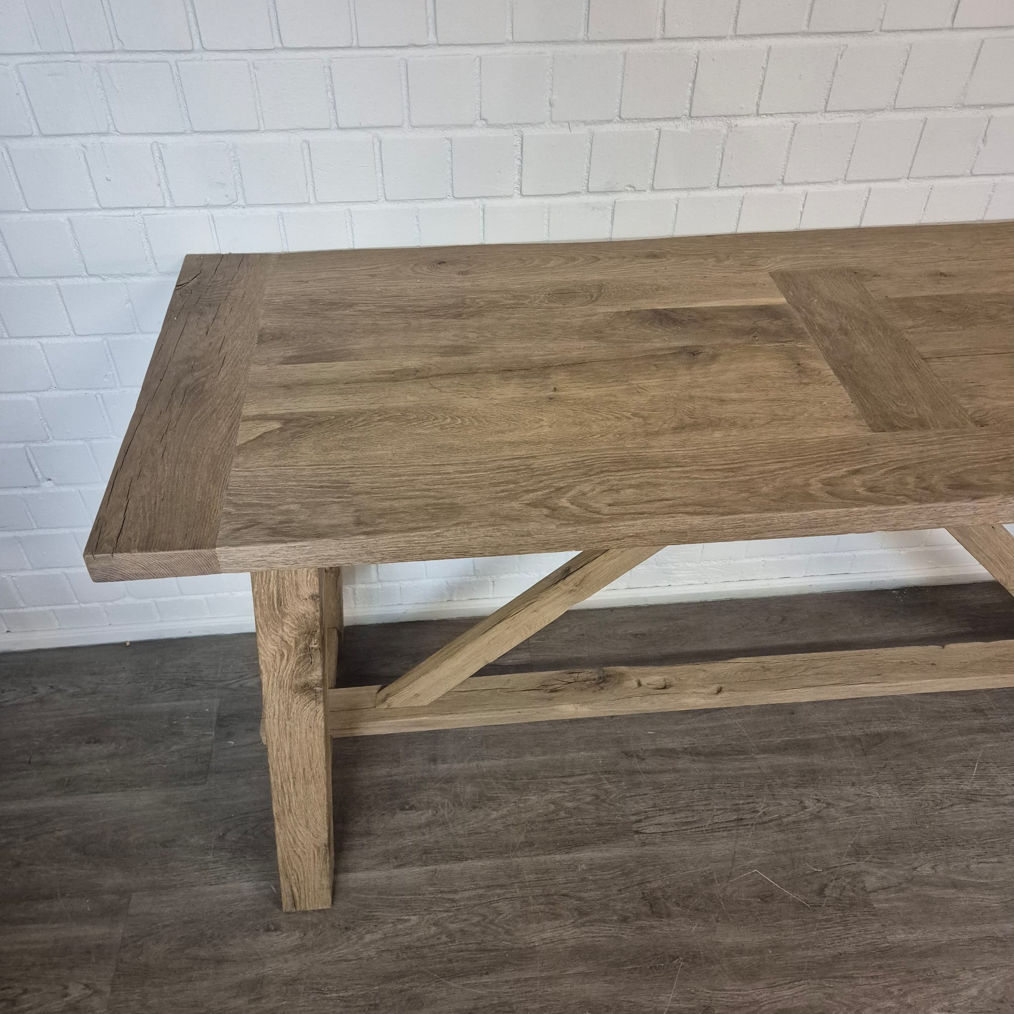 Statafel / Bartafel – Eikenhout 2,30 m x 0,80 m - Afbeelding 4