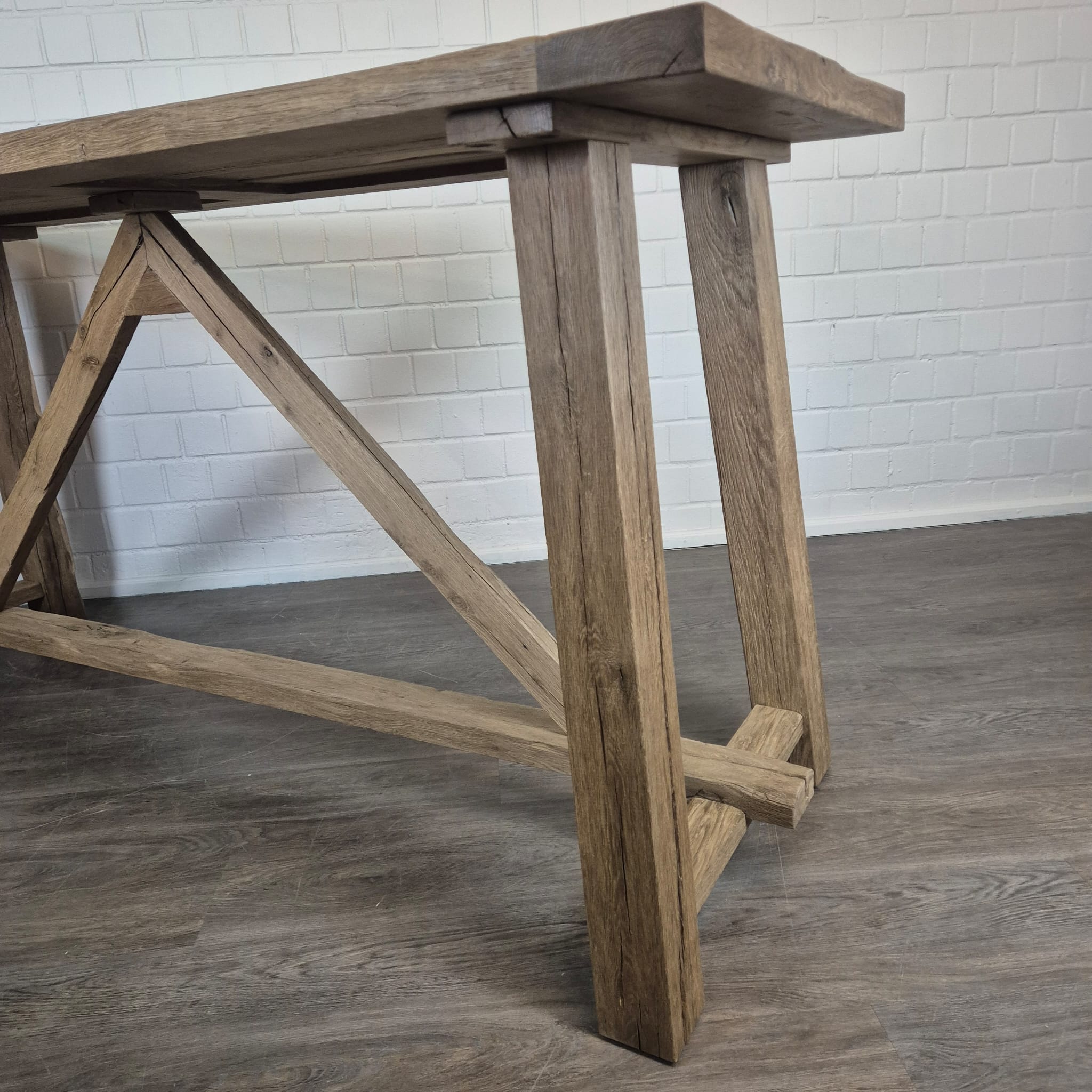 Statafel / Bartafel – Eikenhout 2,30 m x 0,80 m - Afbeelding 16