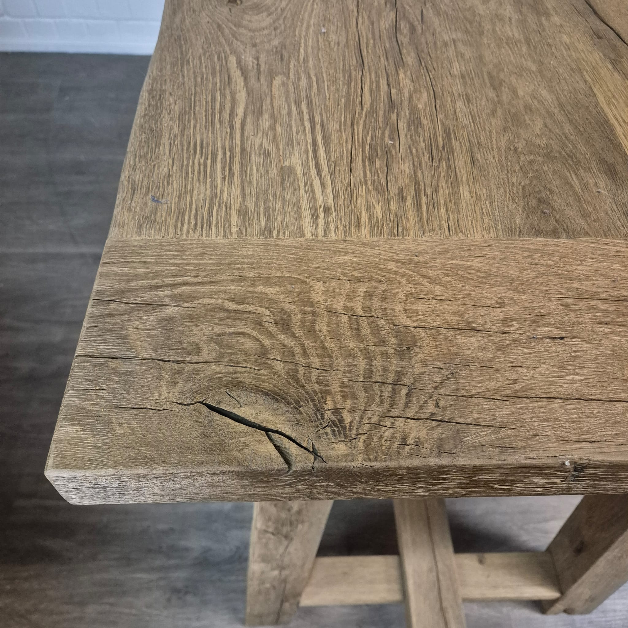 Statafel / Bartafel – Eikenhout 2,30 m x 0,80 m - Afbeelding 5