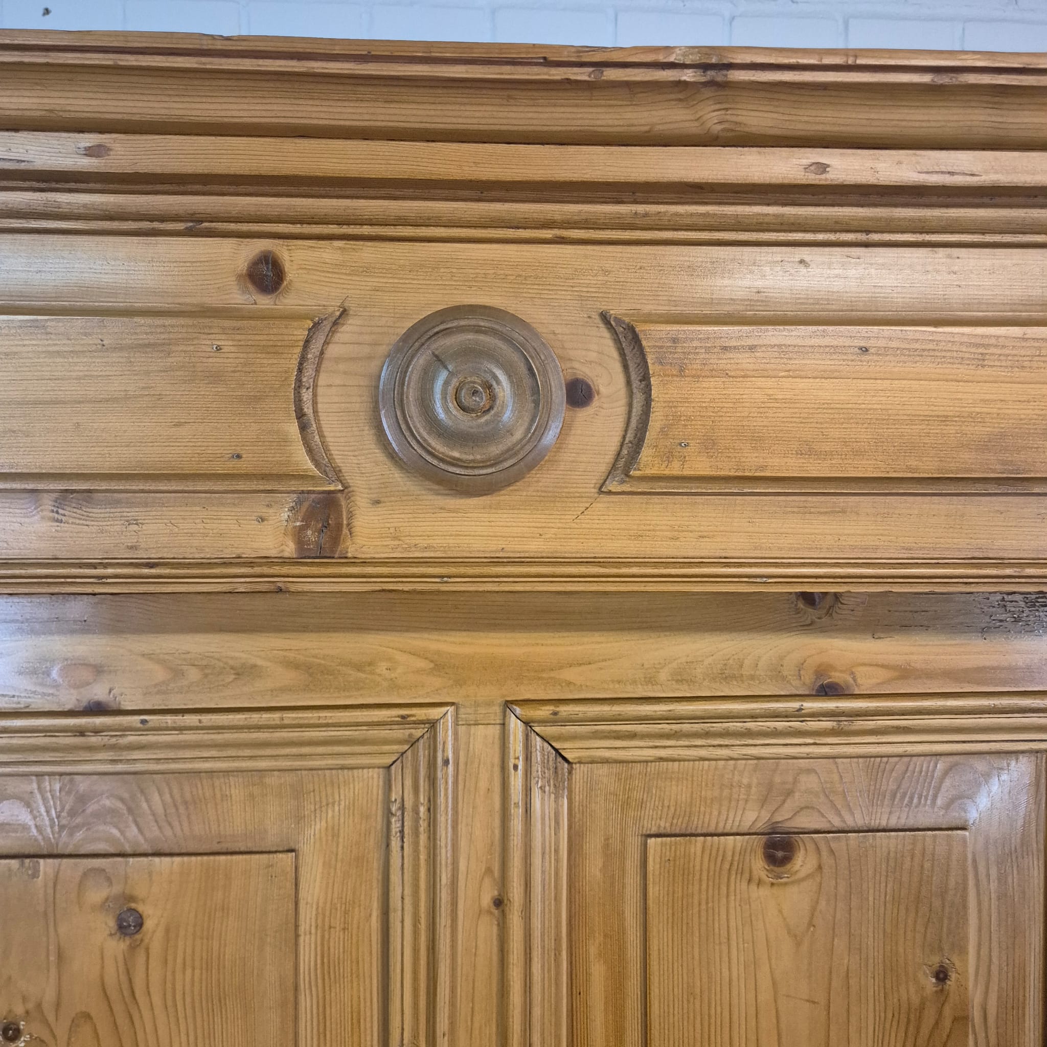 Antieke Gründerzeit Kledingkast / Halkast 1880 Grenen - Afbeelding 8