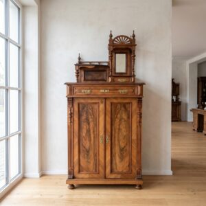 Jugendstil Vertiko met Opzetstuk 1900 Notenhout