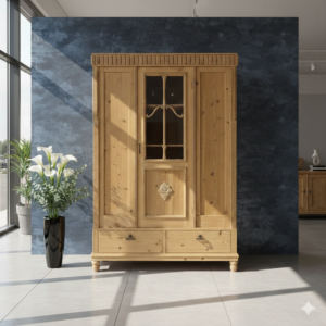 Jugendstil Kledingkast – Massief Grenen, ca. 1910