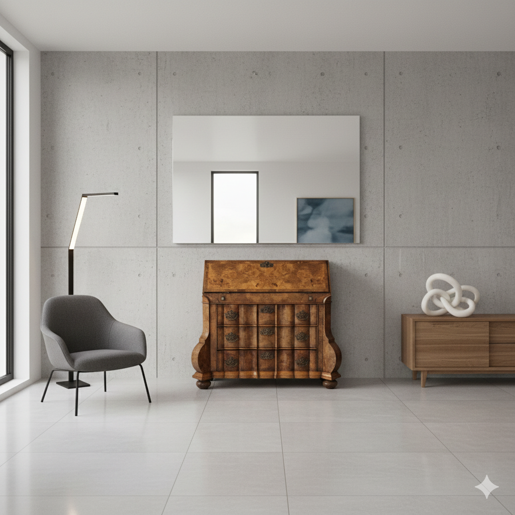 Secretaire Neo-barok 1950 Noten - Afbeelding 2