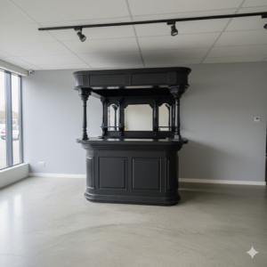 Homebar Bar Teak Zwart 2,00 m