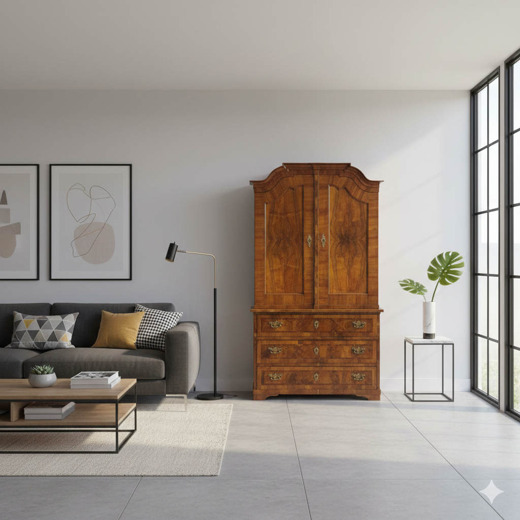 Kast Kabinetkast Barok 1770 Noten - Afbeelding 2