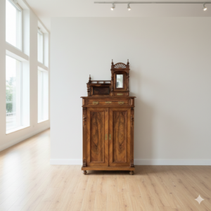 Jugendstil Vertiko met Opzetstuk 1900 Notenhout