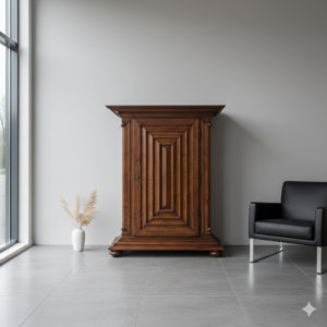 Golfvormige Kast Neobarok Noten 1,51 m