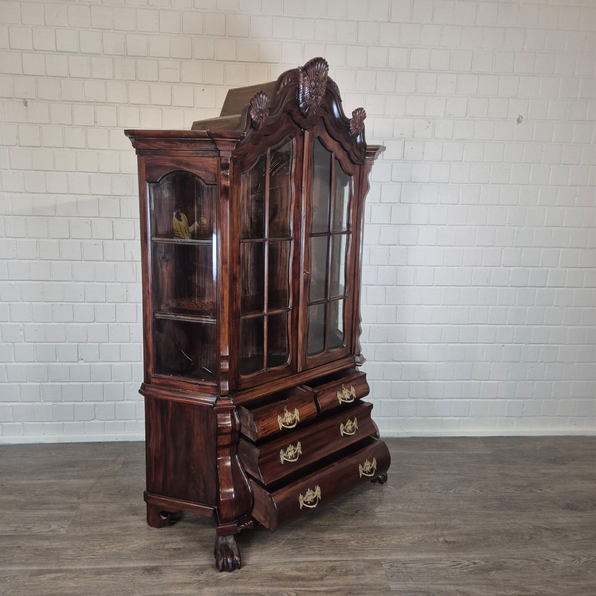 Vitrine Servieskast Neo-barok Mahonie - Afbeelding 13