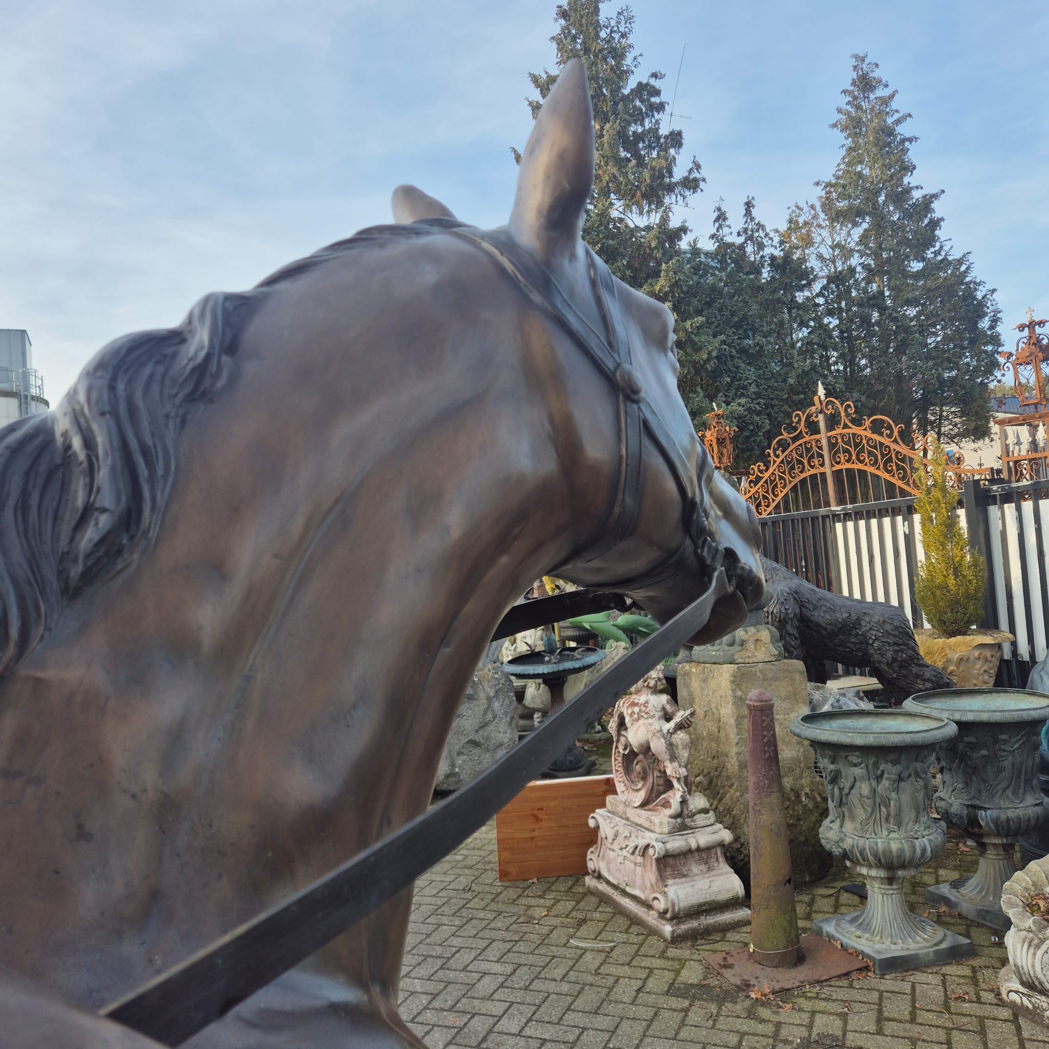 Beeld Tuinbeeld Paard met Ruiter Brons 2,10 m - Afbeelding 22