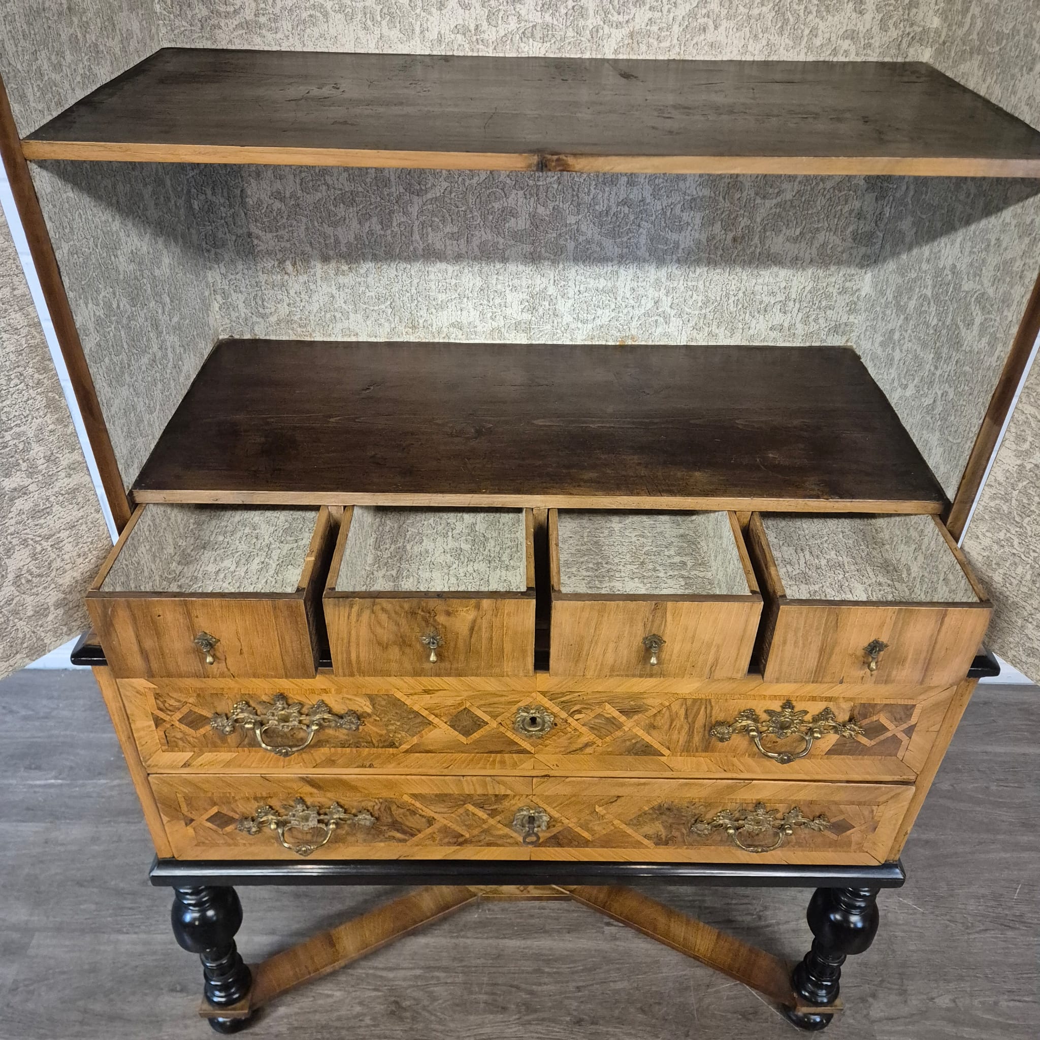 Kabinetkast Barok 1770 Noten - Afbeelding 23