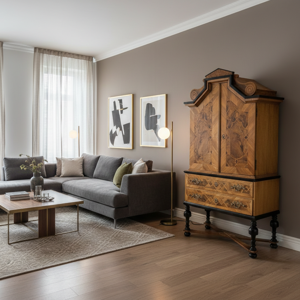 Kabinetkast Barok 1770 Noten - Afbeelding 2