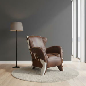 Designer Fauteuil Rundleder Koevel