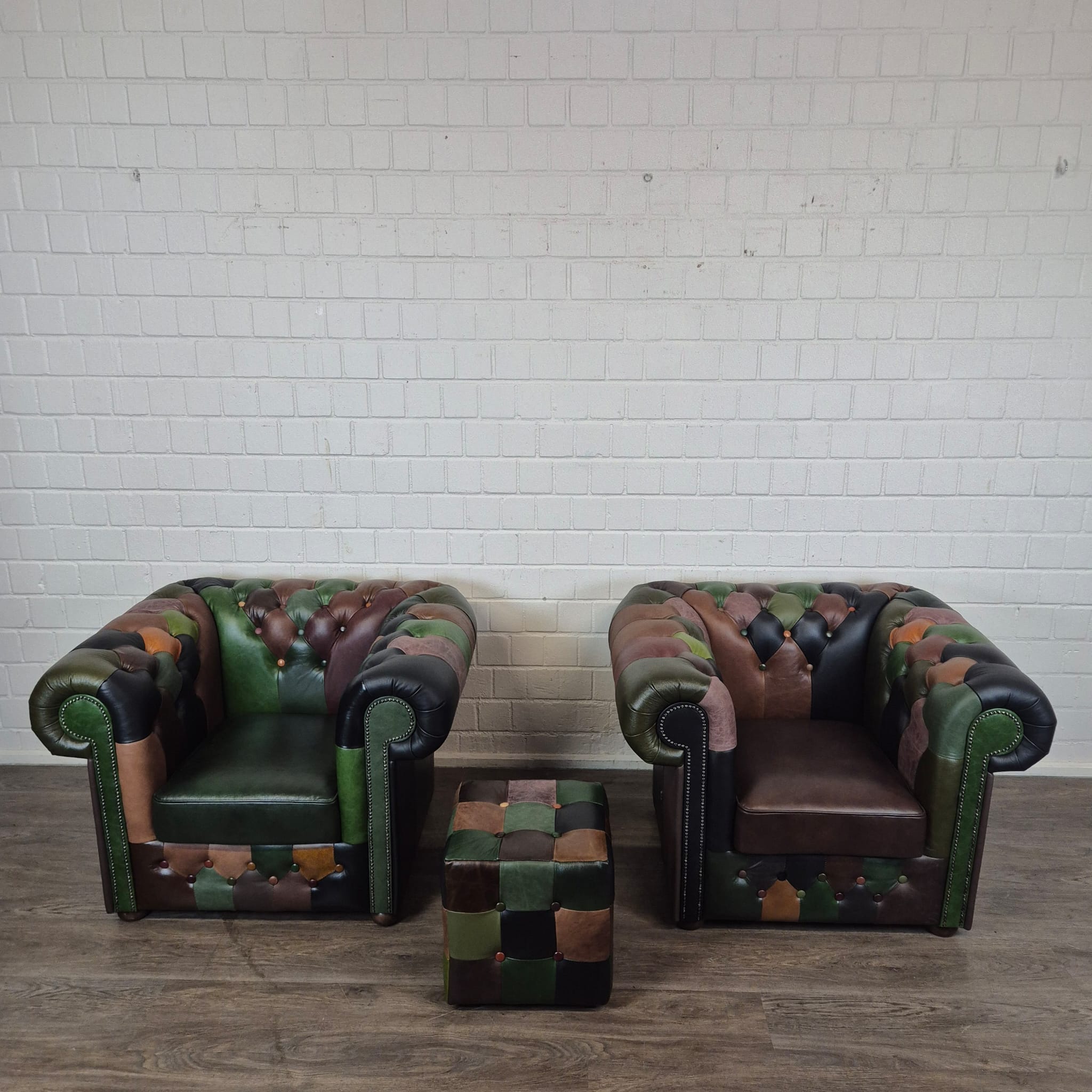 Chesterfield Fauteuil Leder Model Jungle Set - Afbeelding 3