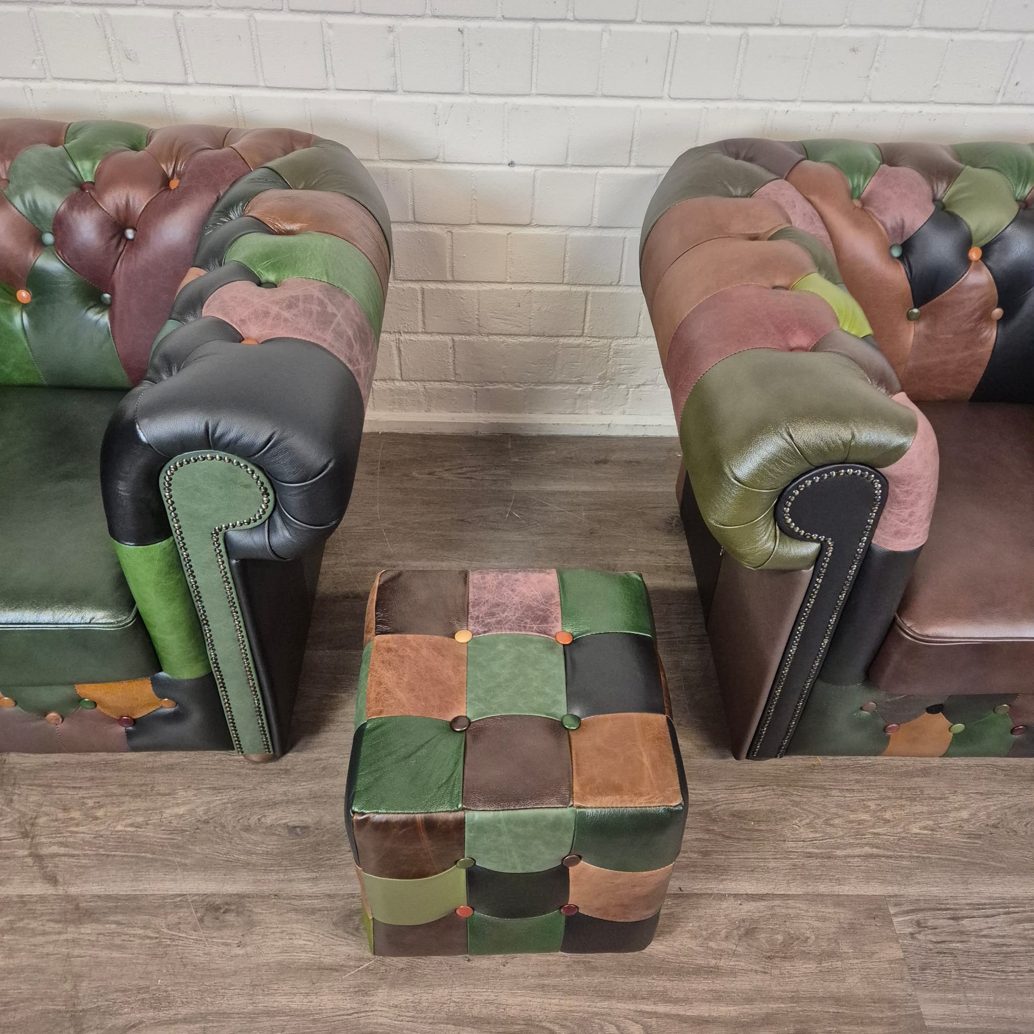 Chesterfield Fauteuil Leder Model Jungle Set - Afbeelding 4