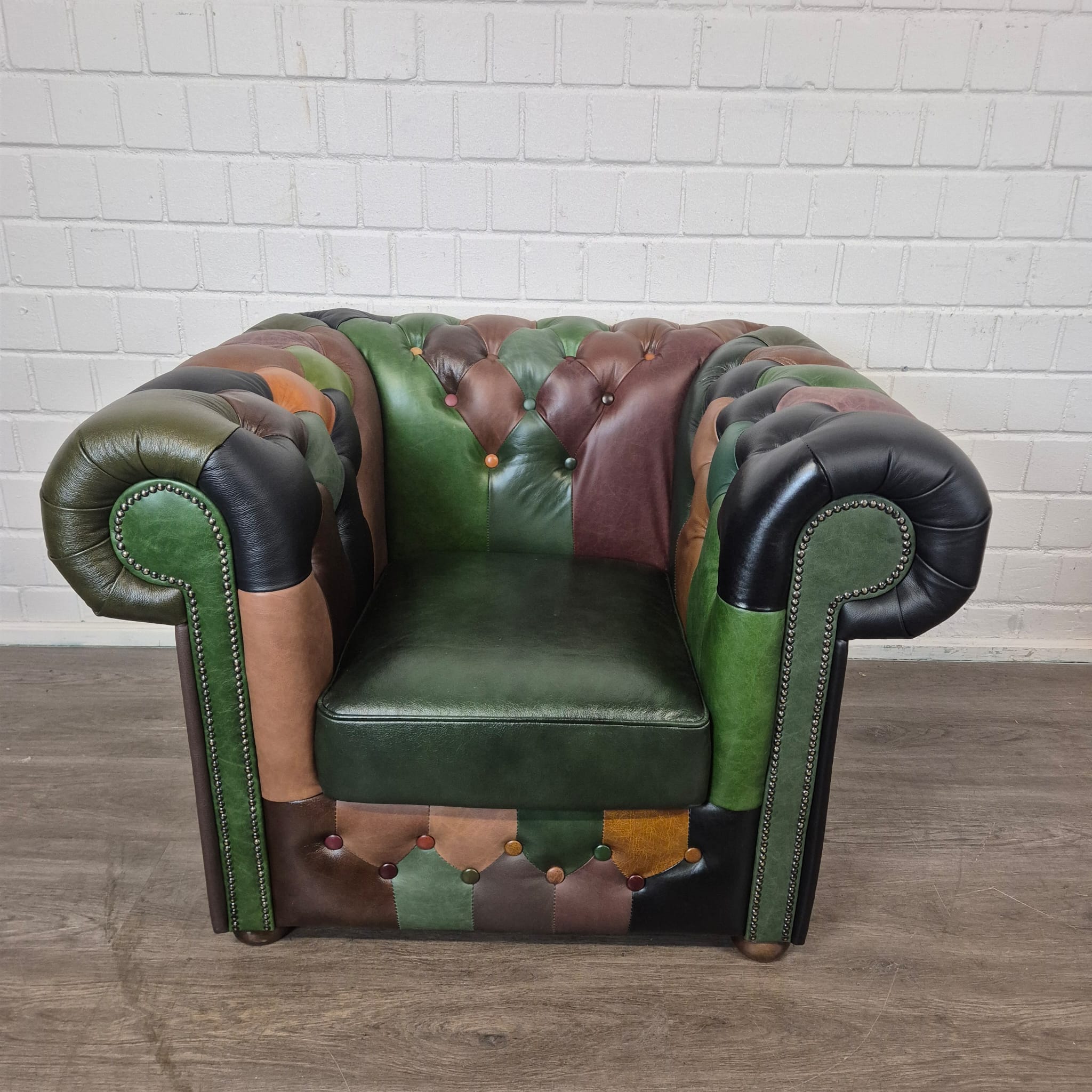 Chesterfield Fauteuil Leder Model Jungle Set - Afbeelding 8