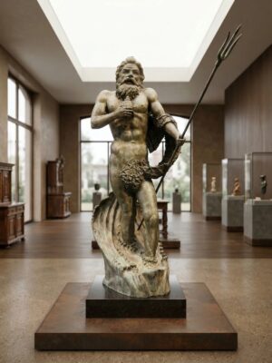 Fontein Waterspuwer Neptunus Poseidon Brons 2,15 m