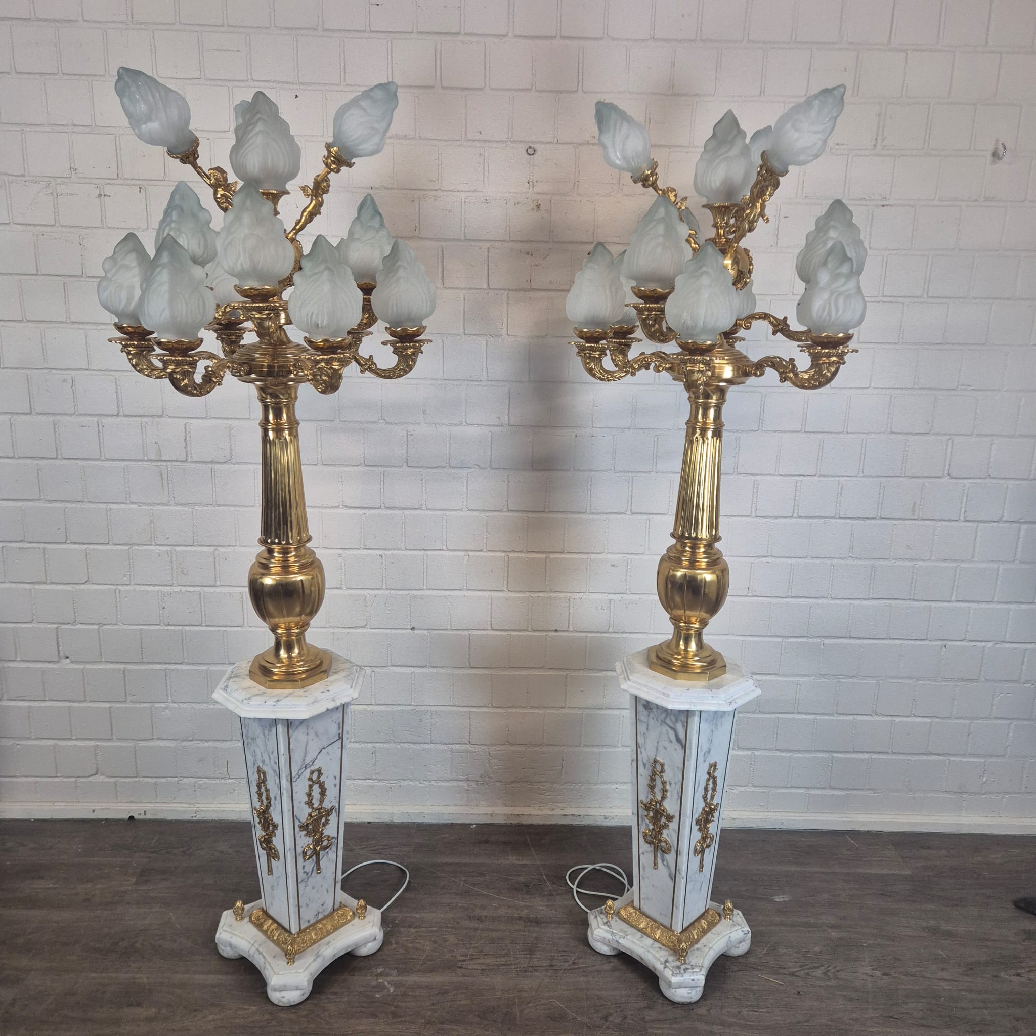 Set Stalampen Messing Marmer 2,10 m - Afbeelding 5