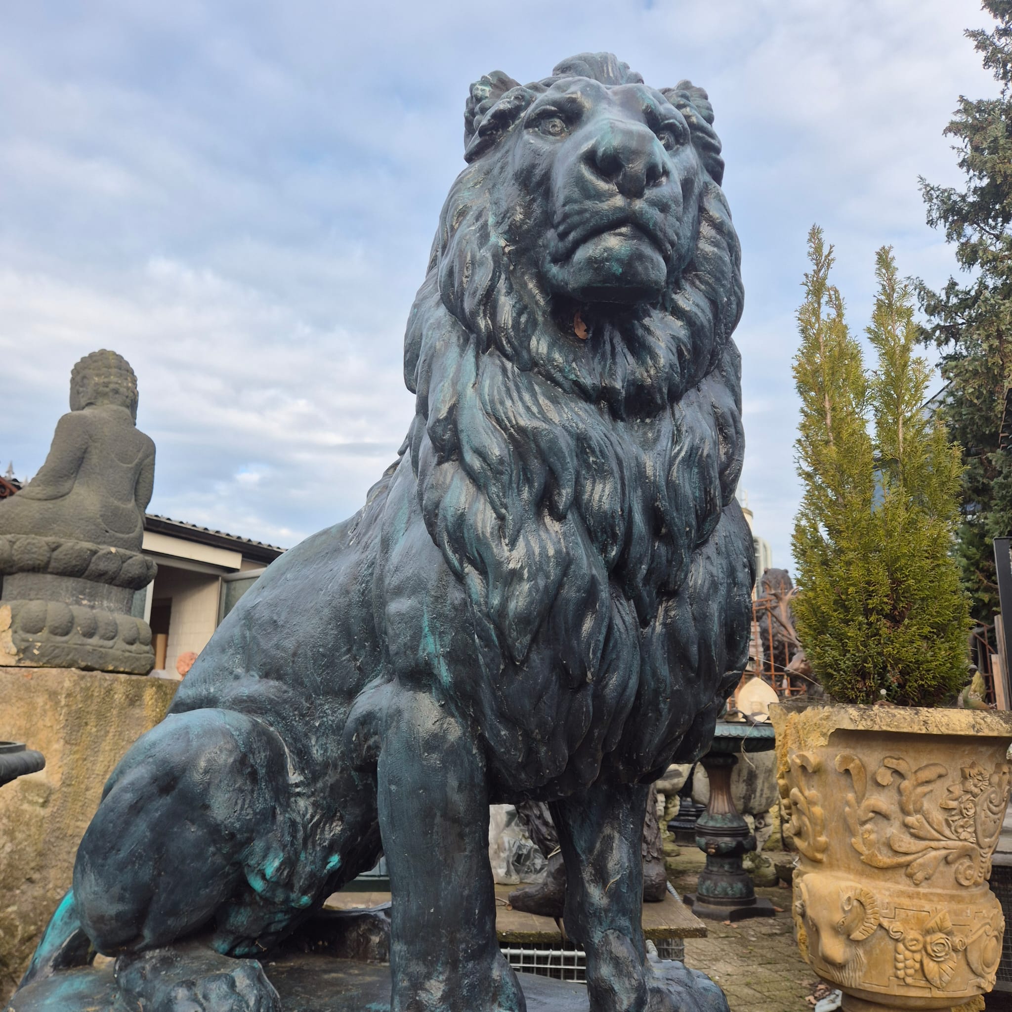 Beeld Tuinbeeld Beton Leeuw 1,80 m - Afbeelding 6