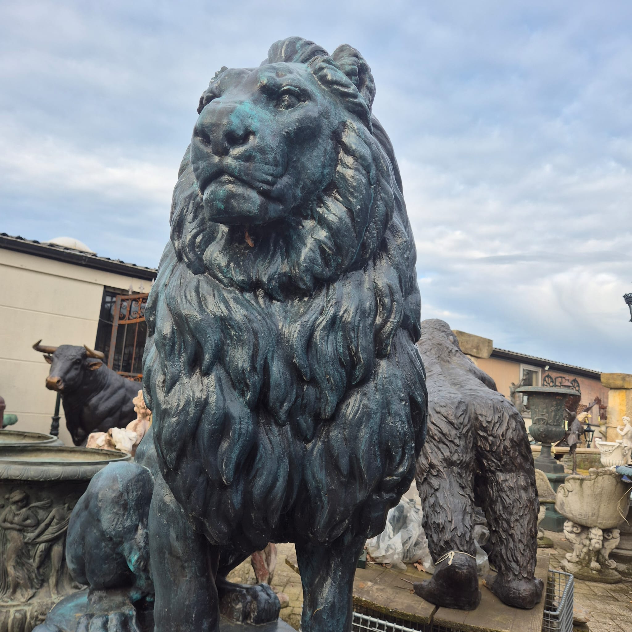 Beeld Tuinbeeld Beton Leeuw 1,80 m - Afbeelding 7