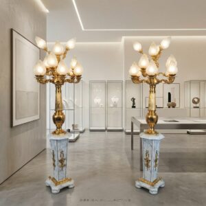 Set Stalampen Messing Marmer 2,10 m