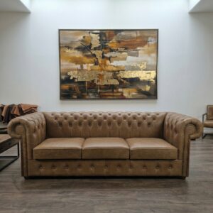 Chesterfield Bank Leder Cognacbruin 2,40 m
