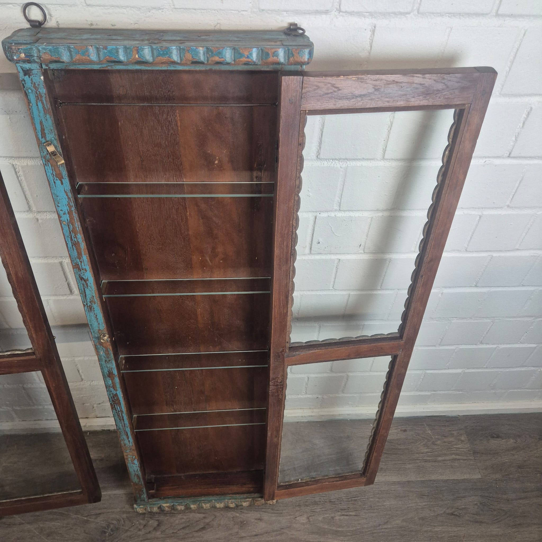 Set Vitrines Antiek 1880 Teak - Afbeelding 22