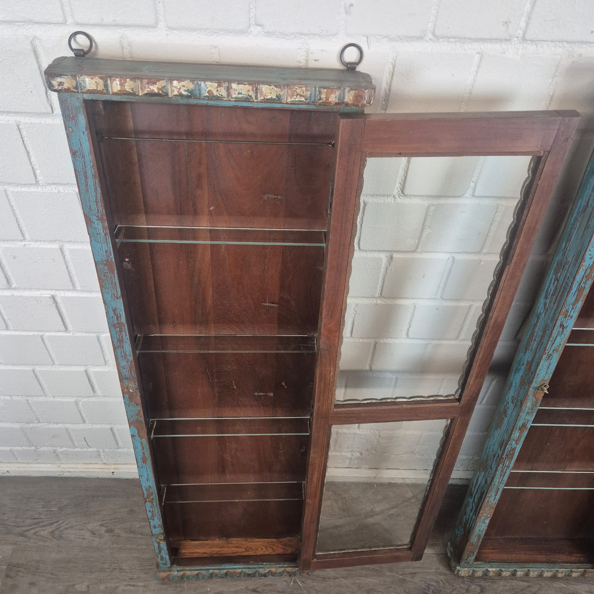 Set Vitrines Antiek 1880 Teak - Afbeelding 19