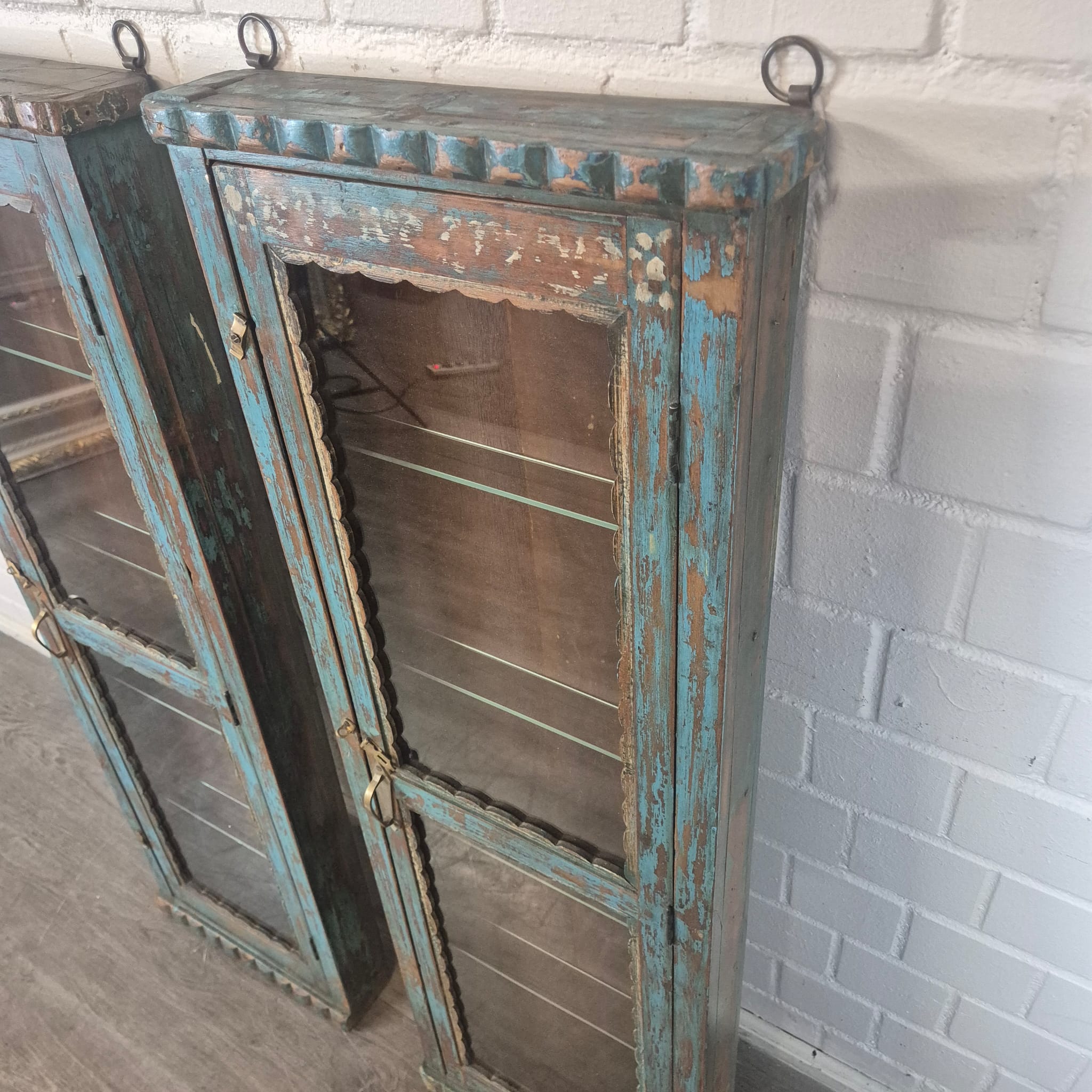 Set Vitrines Antiek 1880 Teak - Afbeelding 10