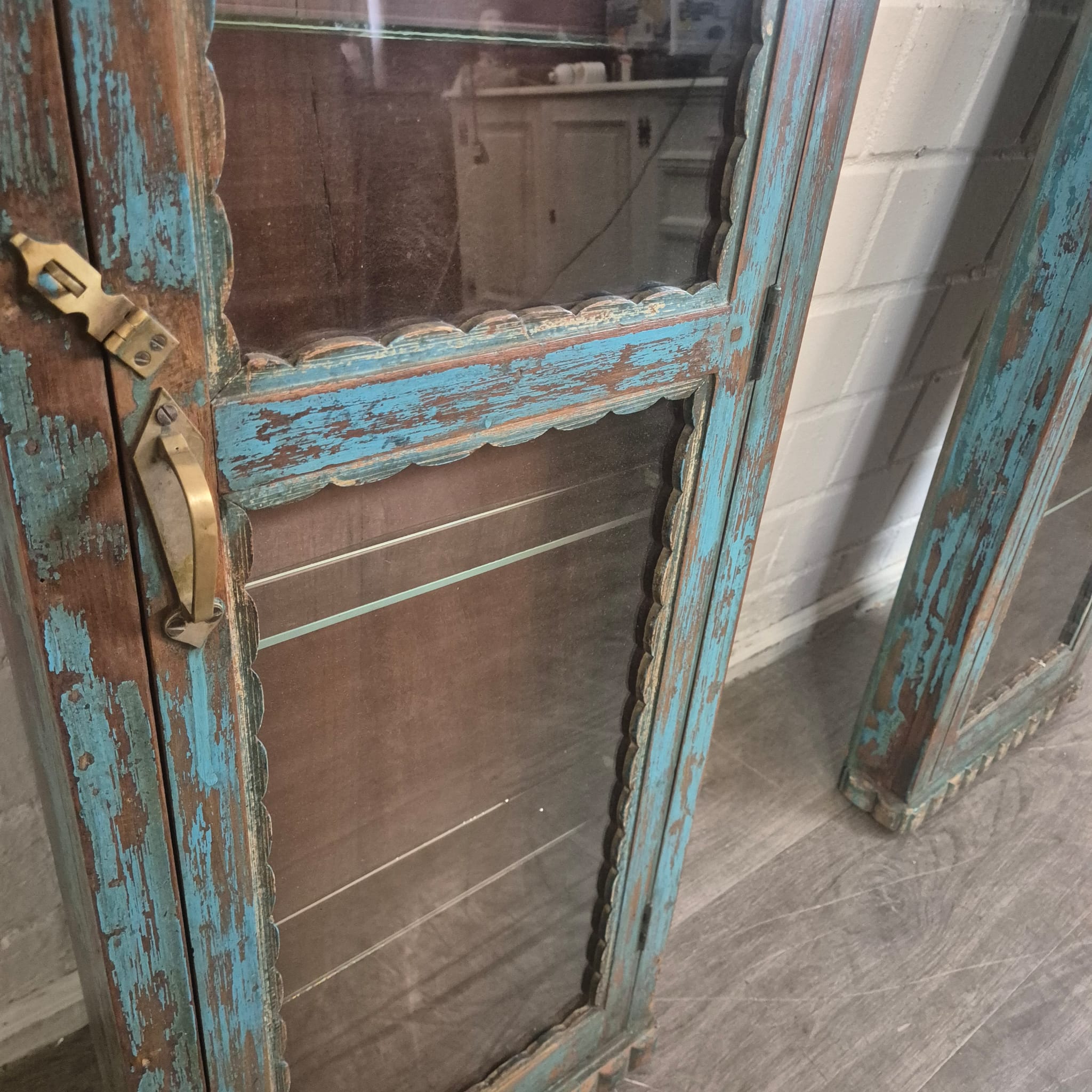 Set Vitrines Antiek 1880 Teak - Afbeelding 15