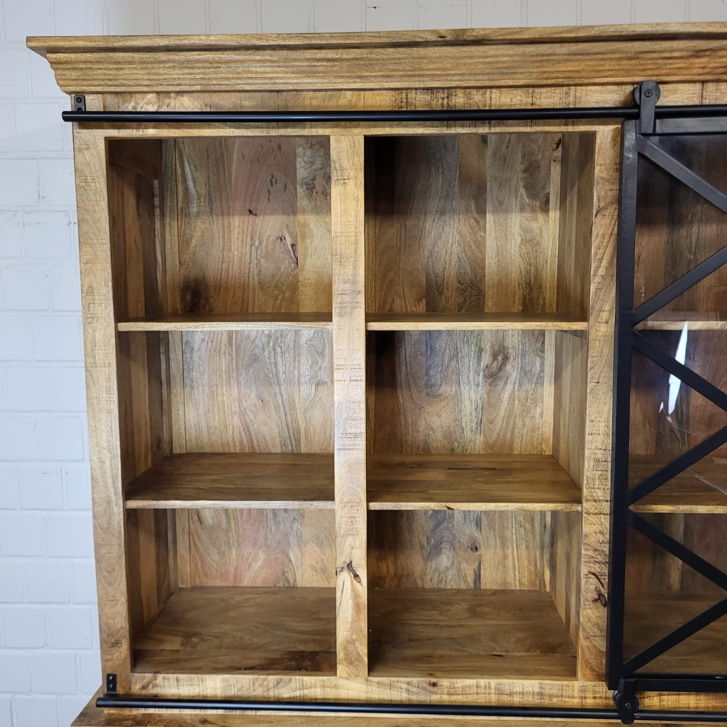 Vitrine Boekenkast Mangohout 1,60 m - Afbeelding 15