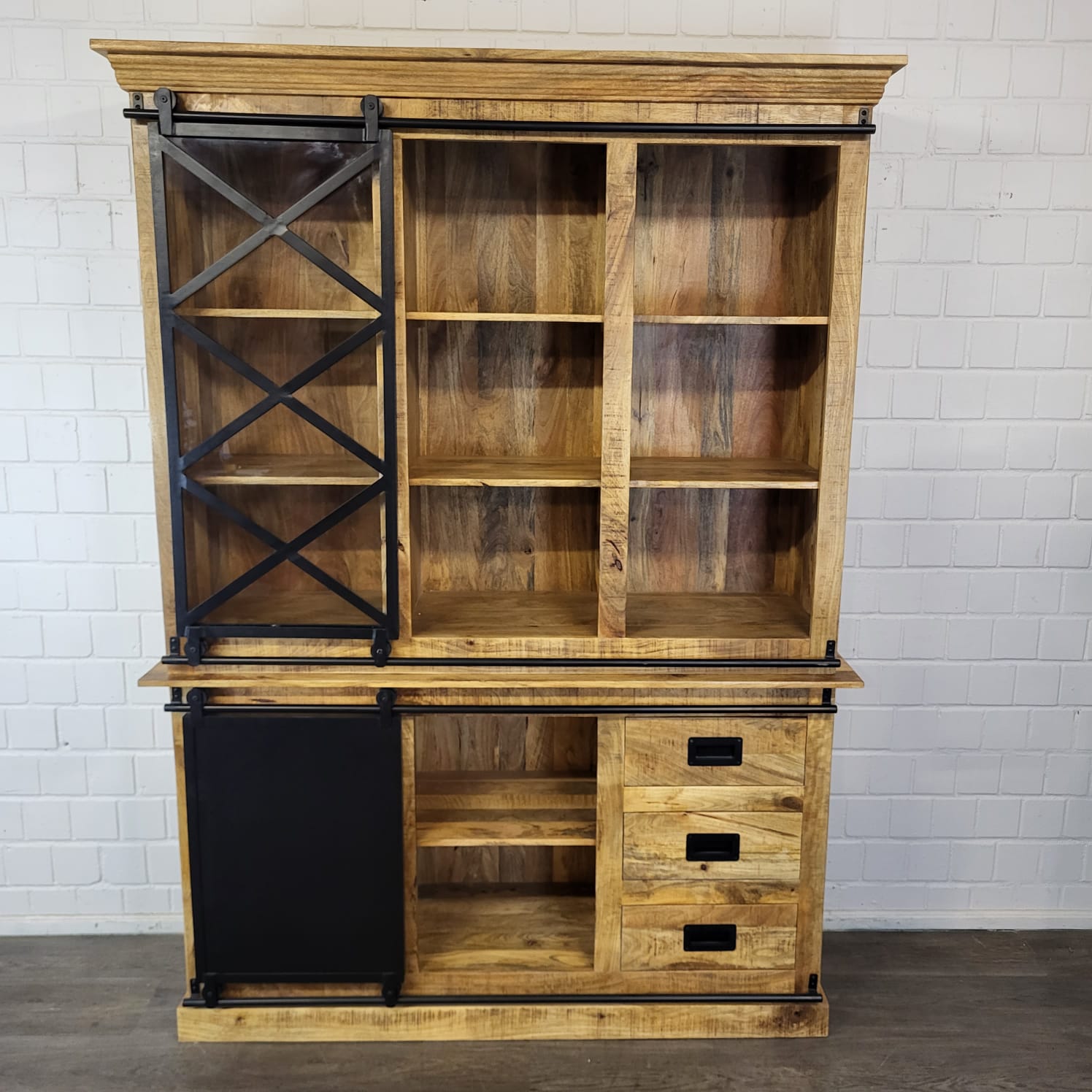Vitrine Boekenkast Mangohout 1,60 m - Afbeelding 13