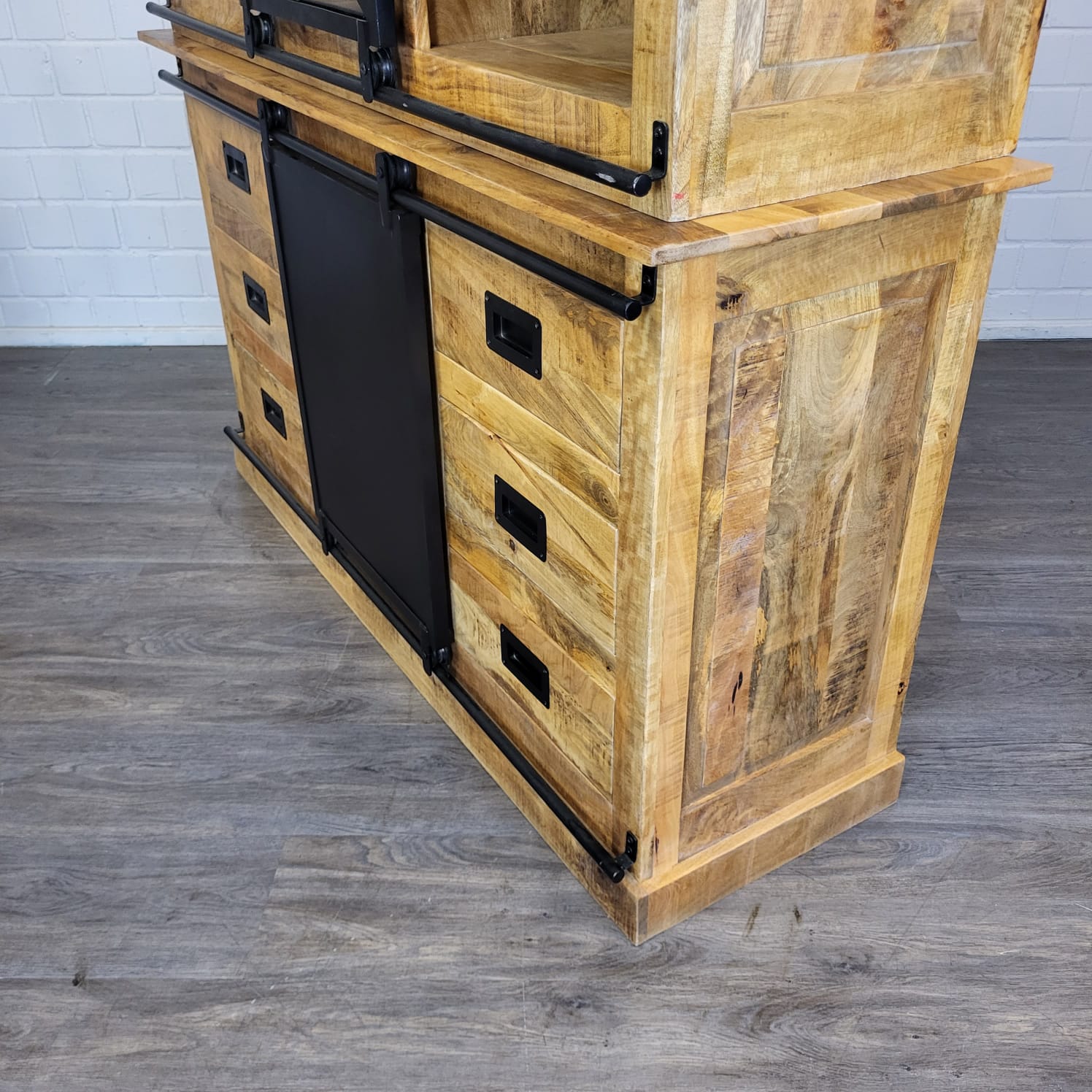 Vitrine Boekenkast Mangohout 1,60 m - Afbeelding 9