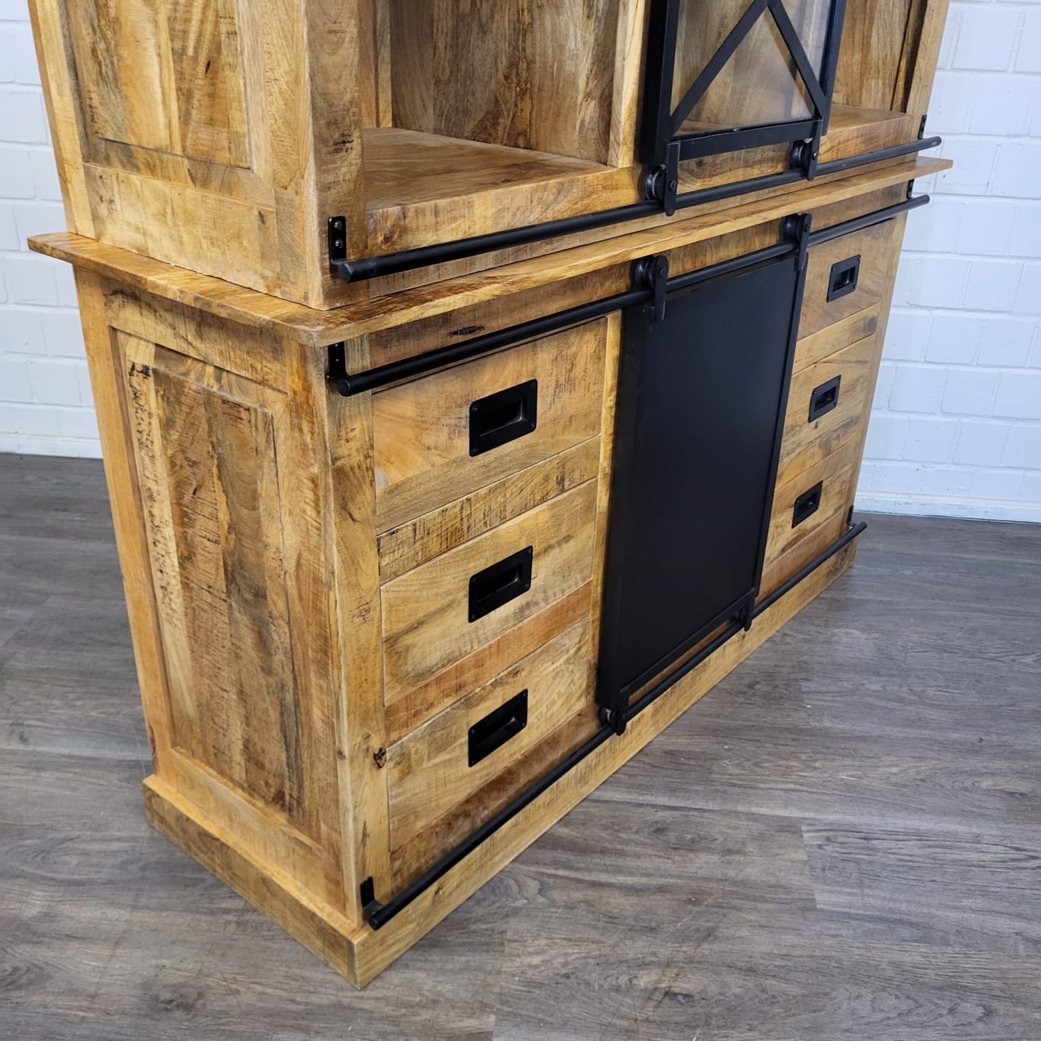 Vitrine Boekenkast Mangohout 1,60 m - Afbeelding 7