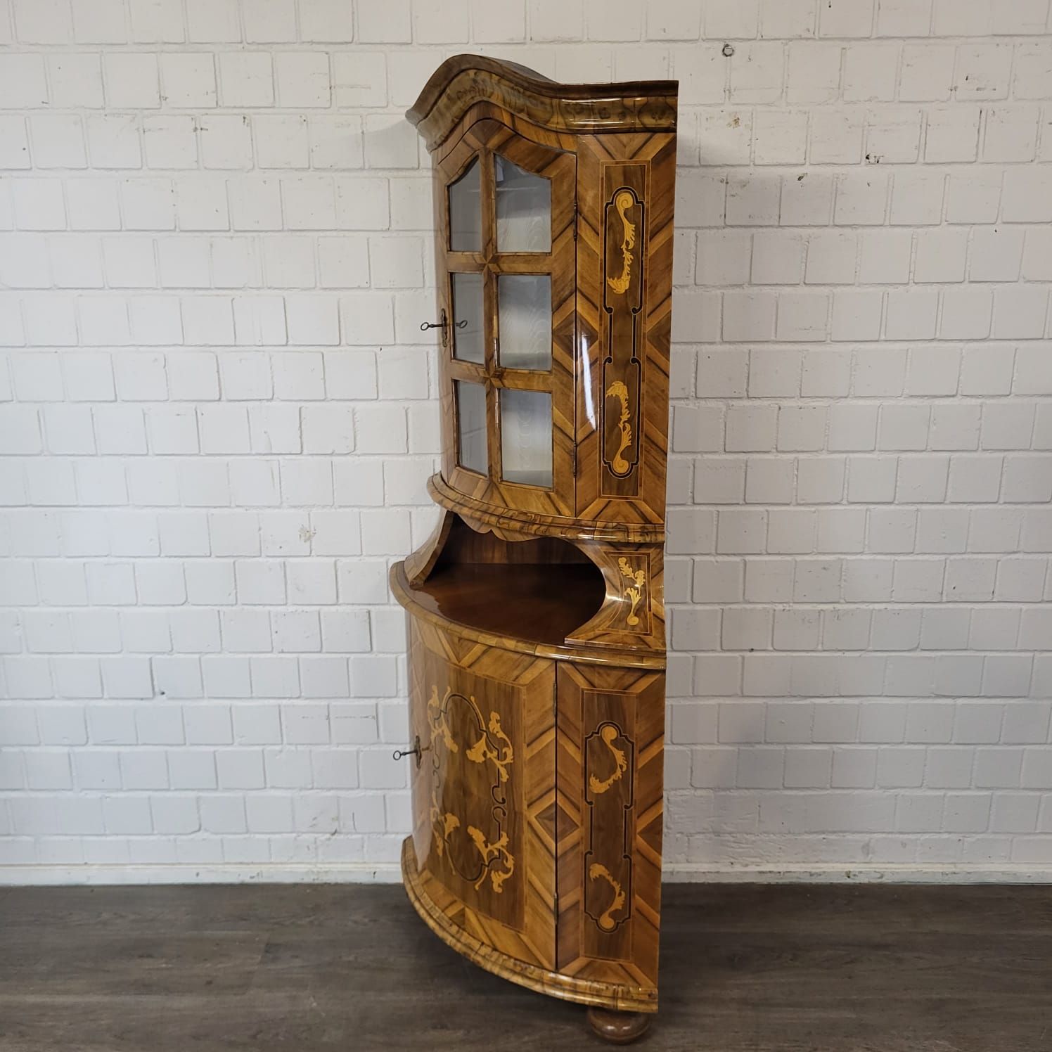 Hoekkast Barok 1780 Noten - Afbeelding 5