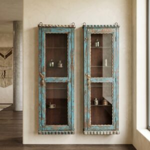 Set Vitrines Antiek 1880 Teak